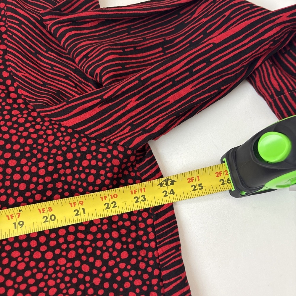 Ali Miles Artsy Red/Black Double Print Blouse W/Unique Buttons Size XL - Picture 11 of 11